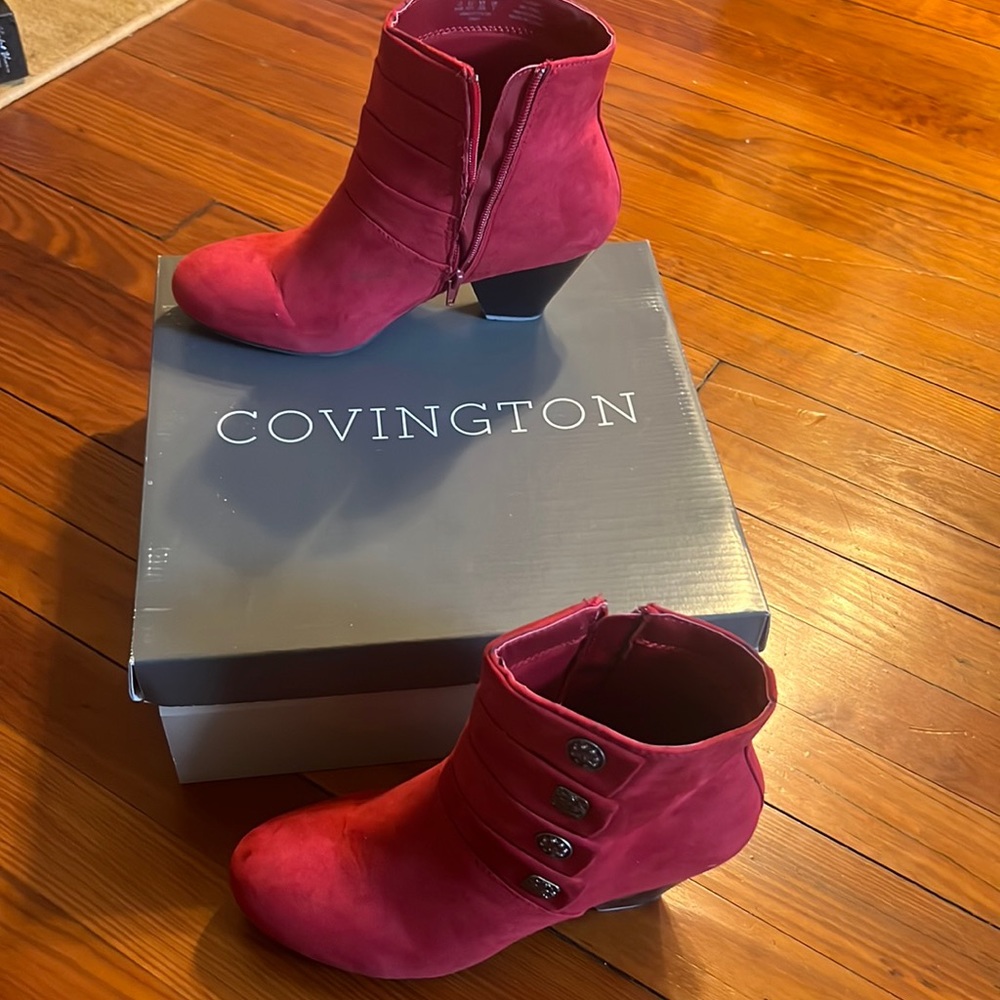 Burgundy Ankle Boots with wedge heel